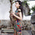 Key Hole Neck Off Shoulder Cheongsam Floral Chinese Dress Stretchy Evening Gown