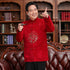 Mandarin Collar Dragon Embroidery Velvet Traditional Chinese Jacket Father Coat