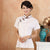 Short Sleeve 100% Cotton Cheongsam Top Chinese Shirt