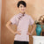 Short Sleeve 100% Cotton Cheongsam Top Chinese Shirt