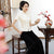 Short Sleeve Floral Lace Traditional Cheongsam Top Chinese Shirt