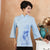 Mandarin Sleeve Lotus Print Traditional Cheongsam Top Chinese Shirt