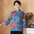 Mandarin Sleeve Phoenix & Floral Print Traditional Cheongsam Top Chinese Shirt