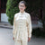 Costume de tai-chi chinois traditionnel pour femmes en mélange de soie à motif de bon augure
