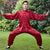 Traje de kung-fu chino de mezcla de seda con patrón auspicioso