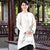 Cappotto firmato in cotone stile cinese con pittura cinese Lotus