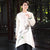 Abrigo estilo chino de algodón exclusivo con pintura china de Lotus