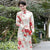 Long Sleeve Floral Signature Cotton Cheongsam Qipao Dress