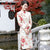 Long Sleeve Floral Signature Cotton Cheongsam Qipao Dress