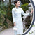 Long Sleeve Floral Signature Cotton Cheongsam Qipao Dress