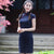 Signature Cotton Cap Sleeve Knee Length Cheongsam Chinese Dress