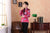 Veste chinoise traditionnelle en brocart à col en V avec bouton papillon