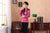 V Neck Brocade Tradtional Chinese Jacket with Butterfly Button