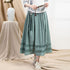 Signature Cotton Full Length Chinese Style Skirt with Tassel