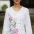 Camisa floral estilo chino con cuello en V y botones de tirantes