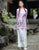 V Neck Mandarin Sleeve Chinese Style Floral Shirt with Strap Buttons