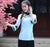 Mandarin Sleeve Floral Embroidery Cheongsam Top Chinese Style Shirt
