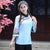 Mandarin Sleeve Floral Embroidery Cheongsam Top Chinese Style Shirt