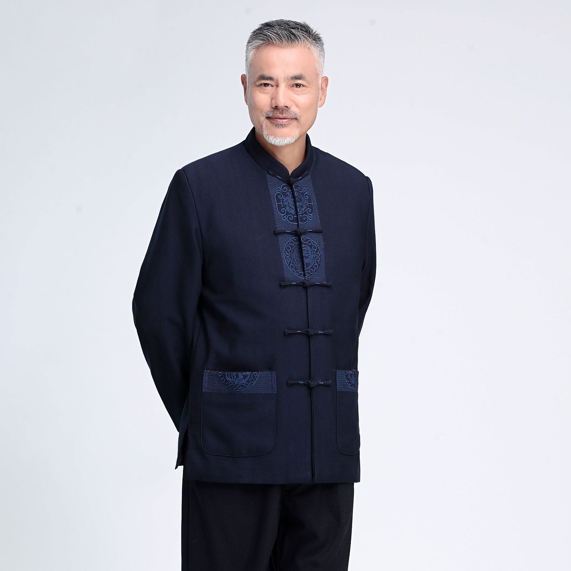 Auspicious Pattern Signature Cotton Traditional Chinese Jacket with St ...