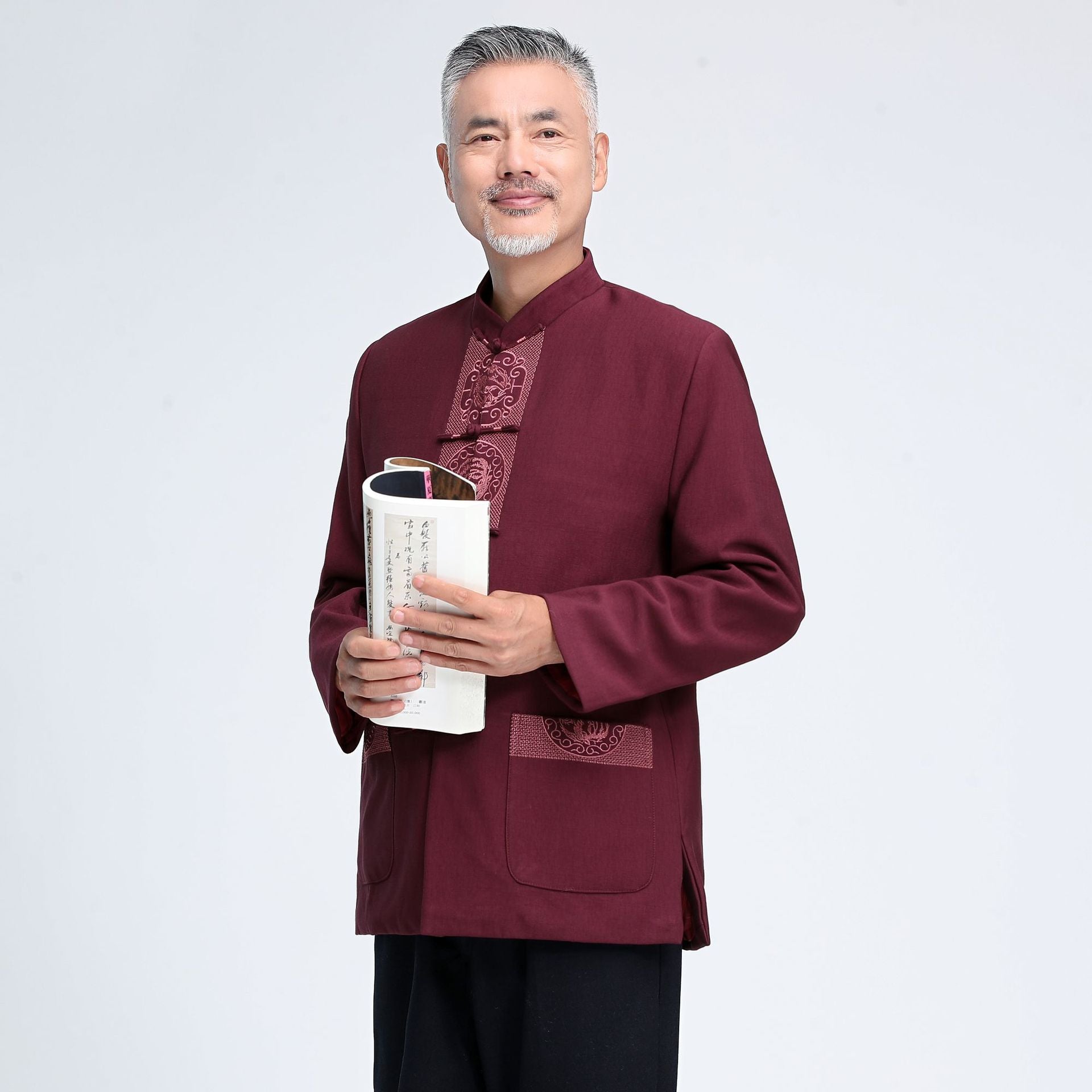 Auspicious Pattern Signature Cotton Traditional Chinese Jacket with St ...
