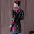 Long Sleeve Floral Chinese Style Wind Coat with Strap Buttons