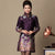 Long Sleeve Floral Chinese Style Wind Coat with Strap Buttons