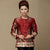Round Neck 3/4 Sleeve Floral Linen Chinese Style Women's Coat