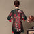 Abrigo de viento para mujer estilo chino de seda y lino con dobladillo asimétrico