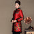 Fur Collar & Cuff Floral Silk & Linen Chinese Style Women's Wadded Coat