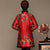 Fur Collar & Cuff Floral Silk & Linen Chinese Style Women's Wadded Coat