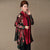 Open Front Floral Silk & Linen Chinese Style Wind Coat