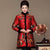 Geblümter langer Wattierter Mantel aus Seide und Leinen im chinesischen Stil