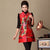 Fur Collar & Cuff Silk & Linen Chinese Style Floral Women's Waistcoat