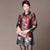 Cappotto a vento da donna in stile cinese floreale in seta e lino