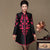 Vestido de madre estilo chino de seda y lino con manga mandarina y talla grande