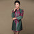 Mandarin Sleeve Silk & Linen Chinese Style Mother Dress Plus Size