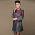 Robe mère de style chinois en soie et lin à manches mandarines, grande taille