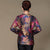 Round Neck Long Sleeve Floral Linen Chinese Style Women's Coat