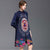 3/4 Sleeve Floral Chinese Style Wind Coat with Strap Buttons