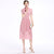 Illusion Neck Cheongsam Top Tea Length Lace Pleated Dress