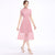 Illusion Neck Cheongsam Top Tea Length Lace Pleated Dress