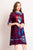 Peking-Oper Muster A-Linien-Kleid mit halben Ärmeln