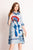 Beijing Opera Pattern Half Sleeve A-line Dress