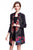 Knee Length Floral Chinese Style Wind Coat with Strap Buttons
