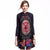 Knee Length Floral Chinese Style Wind Coat with Strap Buttons