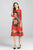 Peony Pattern Modern Cheongsam Knee-length A-line Dress