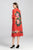 Peony Pattern Modern Cheongsam Knee-length A-line Dress