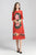 Peony Pattern Modern Cheongsam Knee-length A-line Dress