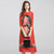 Peony Pattern Modern Cheongsam Knee-length A-line Dress