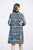 Mini robe trapèze à fleurs Cheongsam moderne à manches 3/4
